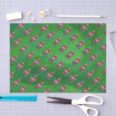Hond Dog Kerstmis op groen Tissuepapier (Craft)