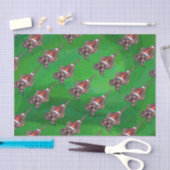 Hond Dog Kerstmis op groen Tissuepapier (Craft)