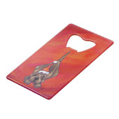 Hond Dog Kerstmis op rood Creditkaart Flessenopener (Voorkant Gekanteld)