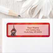 Hond Dog Kerstmis op rood Etiket (Insitu)