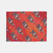 Hond Dog Kerstmis op rood Fleece Deken (Voorkant (Horizontaal))