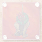 Hond Dog Kerstmis op rood Glazen Onderzetter (Achterkant)