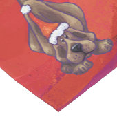 Hond Dog Kerstmis op rood Korte Tafelloper (Hoek)