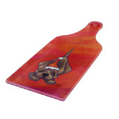 Hond Dog Kerstmis op rood Snijplank (Hoek)