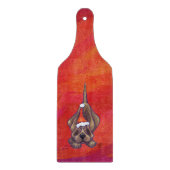 Hond Dog Kerstmis op rood Snijplank (Voorkant)