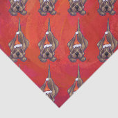 Hond Dog Kerstmis op rood Tissuepapier (Detail)