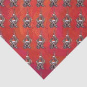 Hond Dog Kerstmis op rood Tissuepapier (Detail)