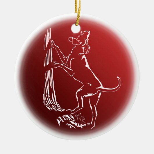 Hond Dog Ornament Aangepaste ontkleuring van de ho (Voorkant)