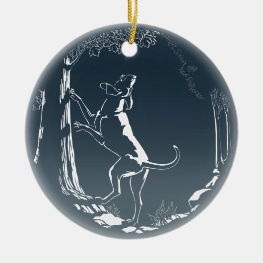 Hond Dog Ornament Aangepaste ontkleuring van de ho (Voorkant)
