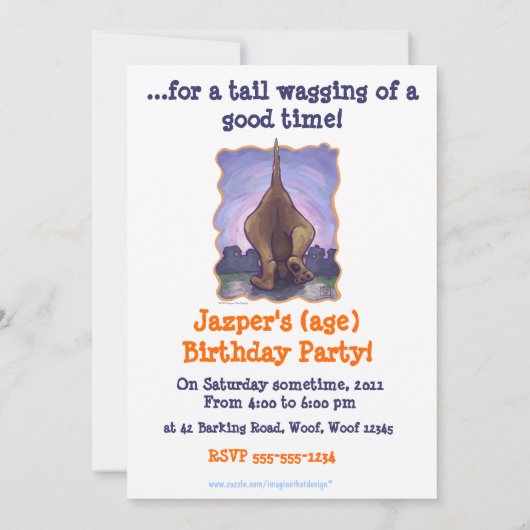 Hond Dog Party Center Kaart (Achterkant)