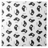 Hond Dog Pattern  Art CUSTOM COLOR Tegeltje (Voorkant)