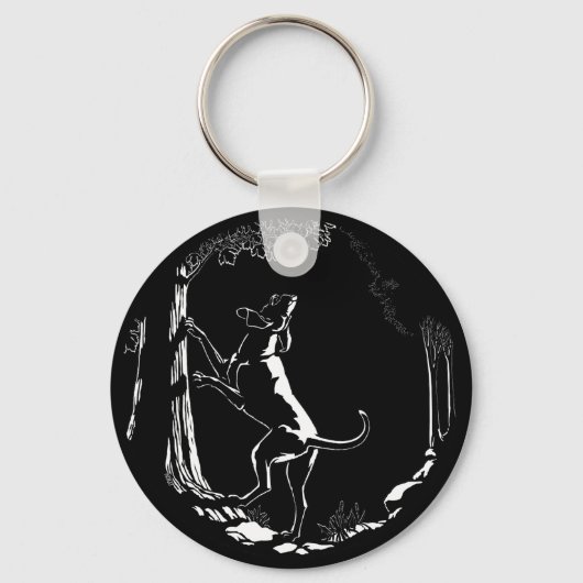 Hond Dog Sleutelhanger Hunting Dog Art Sleutelhang (Voorkant)