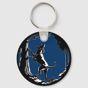 Hond Dog Sleutelhanger Hunting Dog Art Sleutelhang