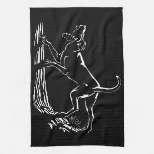 Hond Dog Towel Hunting Dog Art Tea Towel Theedoek