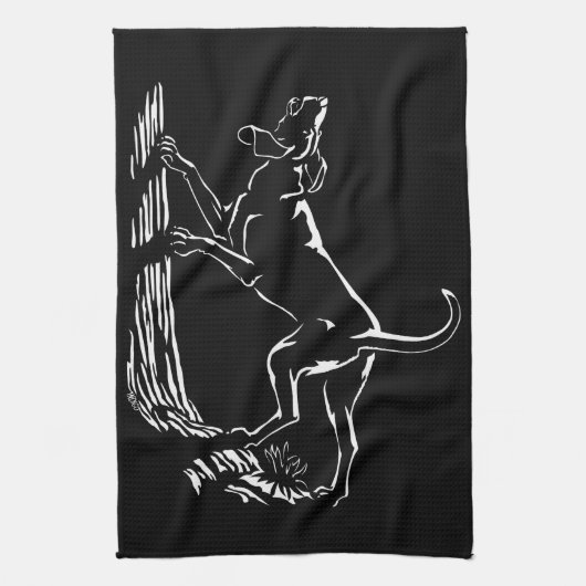 Hond Dog Towel Hunting Dog Art Tea Towel Theedoek (Verticaal)