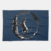 Hond Dog Towel Hunting Dog Art Tea Towel Theedoek (Horizontaal)