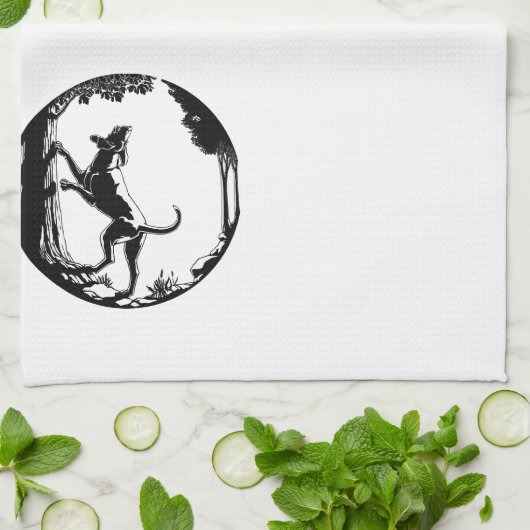 Hond Dog Towel Hunting Dog Art Tea Towel Theedoek (Gevouwen)