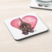 Hond Dog Valentijnsdag Bier Onderzetter (Linkerzijde)