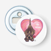 Hond Dog Valentijnsdag Button Flesopener (Voorkant)