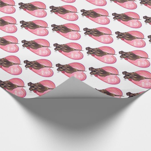 Hond Dog Valentijnsdag Cadeaupapier (Hoek)