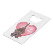 Hond Dog Valentijnsdag Creditkaart Flessenopener (Achterkant Gekanteld)