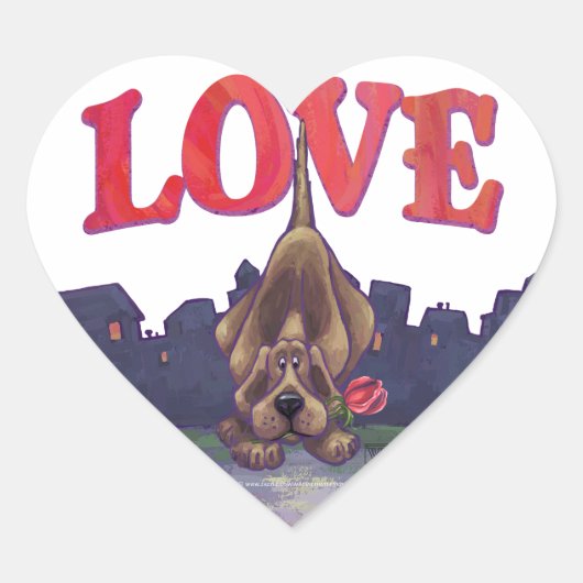 Hond Dog Valentijnsdag Hart Sticker (Voorkant)