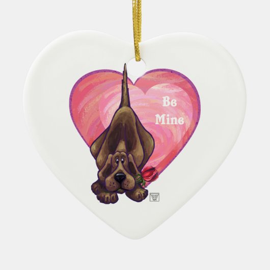 Hond Dog Valentijnsdag Keramisch Ornament (Voorkant)