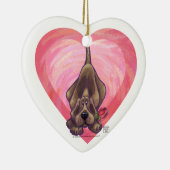Hond Dog Valentijnsdag Keramisch Ornament (Rechts)