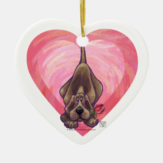 Hond Dog Valentijnsdag Keramisch Ornament (Voorkant)