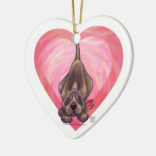 Hond Dog Valentijnsdag Keramisch Ornament (Links)