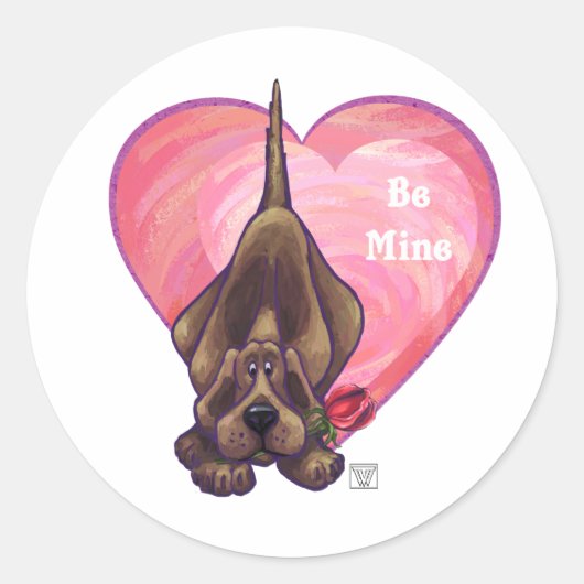 Hond Dog Valentijnsdag Ronde Sticker (Voorkant)