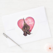 Hond Dog Valentijnsdag Ronde Sticker (Envelop)