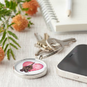 Hond Dog Valentijnsdag Sleutelhanger (Zijkant)