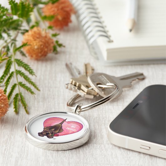 Hond Dog Valentijnsdag Sleutelhanger (Zijkant)