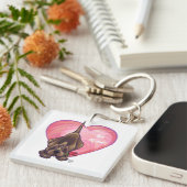 Hond Dog Valentijnsdag Sleutelhanger (Voorkant Rechts)