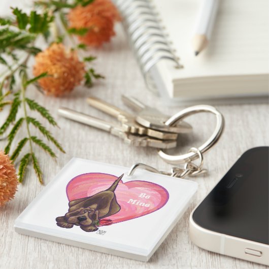 Hond Dog Valentijnsdag Sleutelhanger (Voorkant Rechts)