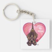 Hond Dog Valentijnsdag Sleutelhanger (voorkant)
