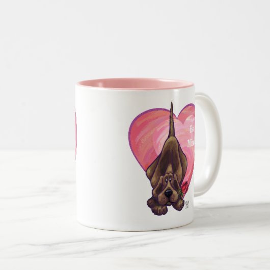 Hond Dog Valentijnsdag Tweekleurige Koffiemok (Voorkant rechts)