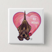 Hond Dog Valentijnsdag Vierkante Button 5,1 Cm (Voorkant)