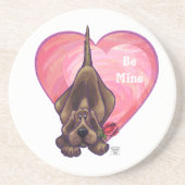 Hond Dog Valentijnsdag Zandsteen Onderzetter (Voorkant)