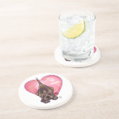 Hond Dog Valentijnsdag Zandsteen Onderzetter (Zijkant)