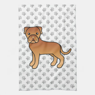 Hond Dogue De Bordeaux Mooie Cartoonhond Theedoek