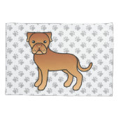 Hond Dogue De Bordeaux Moppige Cartoonhond Kussensloop (Achterkant)