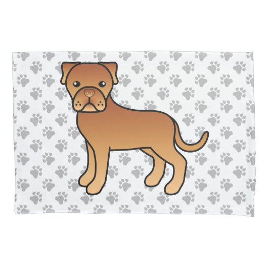 Hond Dogue De Bordeaux Moppige Cartoonhond Kussensloop (Voorkant)