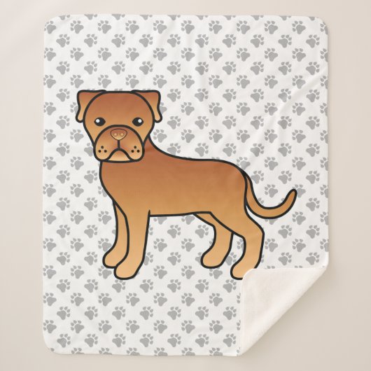 Hond Dogue De Bordeaux Moppige Cartoonhond Sherpa Deken (Voorkant)