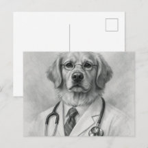 Hond Dokter Portret Veterinaire Prentbrief