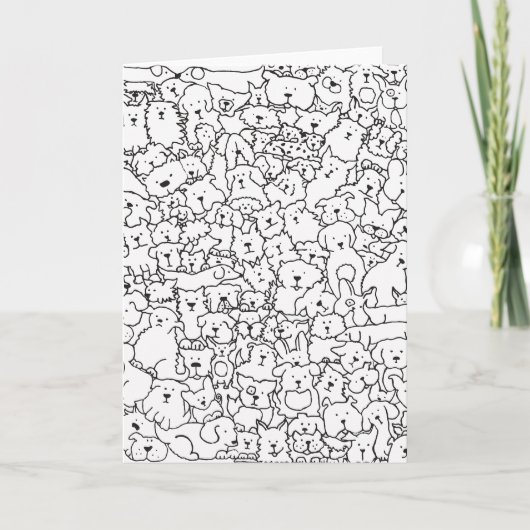 Hond Doodle Art Blank Notecard Kaart (Voorkant)