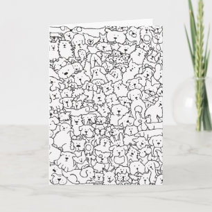 Hond Doodle Art Blank Notecard Kaart