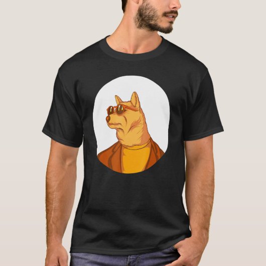 Hond draagt zonnebril t-shirt (Voorkant)