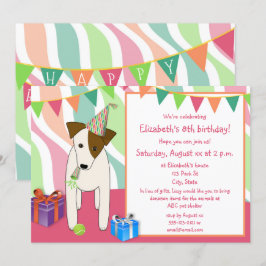 Hond Dragen Party pet Roze Meisje's verjaardagsfee Kaart